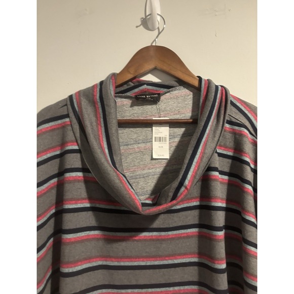NWT‎ Lane Bryant Top Women's  Long Sleeve Striped Mock Turtle neck Size 26/28 - Picture 4 of 7